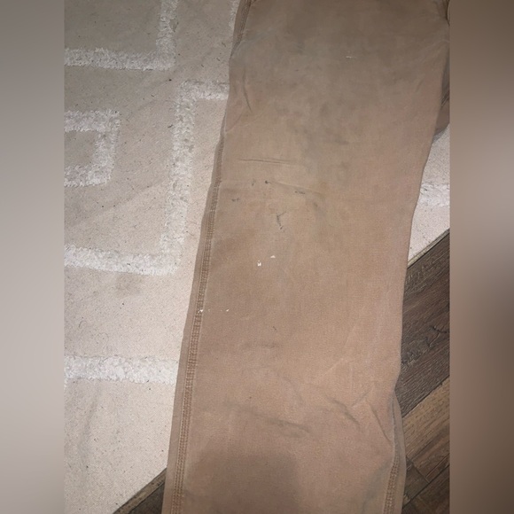 Mens carhartt classic tan distressed pants 42x 30 carpenter pants classic casual - Picture 3 of 8